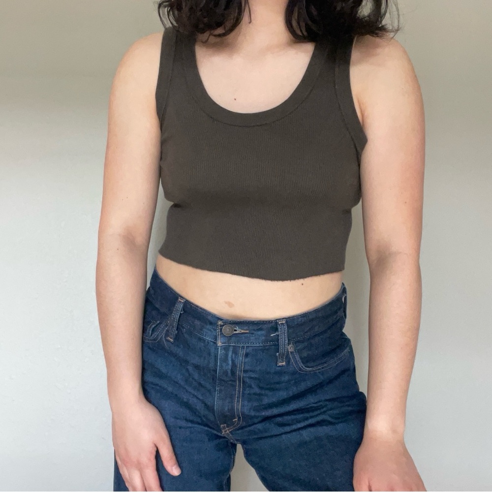 brandy melville chocolate cropped tank